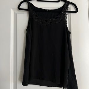 Express Black Sequin Appliqué Top